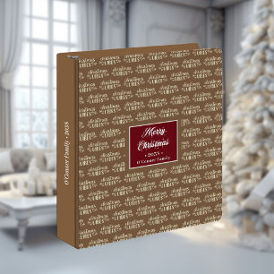 Lettres de Noël rétro classeur rouge marron