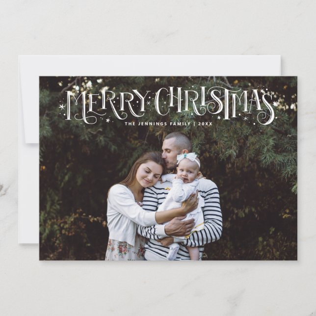 Lettres de Noël sur le Carte photo de famille supé (Devant)