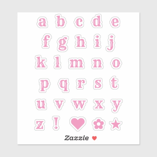 Lettres de parti à thème rose occidental Stickers  (Feuille)
