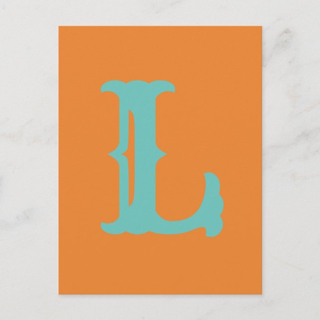 Lettres et couleurs personnalisables !  L carte (Devant)