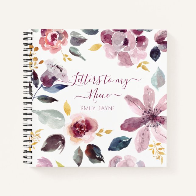 Lettres florales à My Niece Keepsaké Journal (Devant)