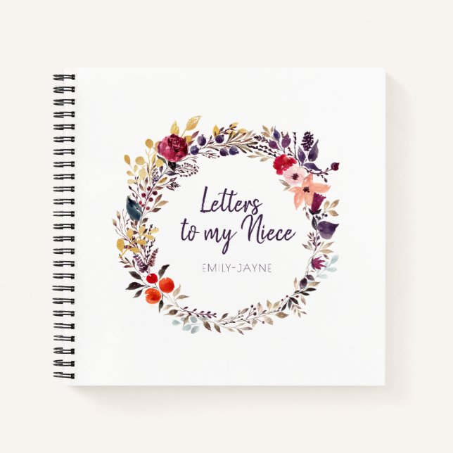 Lettres florales à My Niece Keepsaké Journal (Devant)