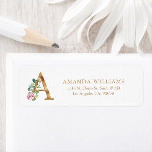 Lettres florales d'or - Monogramme
