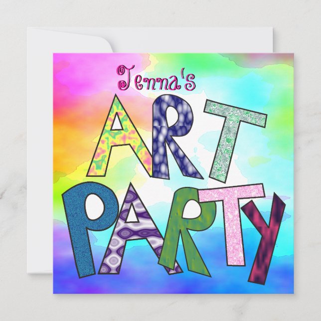 Lettres funky Invitation d'anniversaire (Devant)