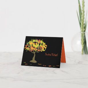 LETTRES HÉBREUSES ARBRE Bar Mitzvah Carte de remer