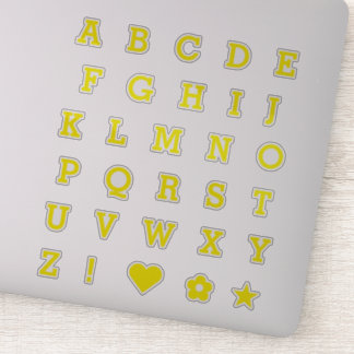Lettres Jaunes tendance | Stickers Alphabet Monogr
