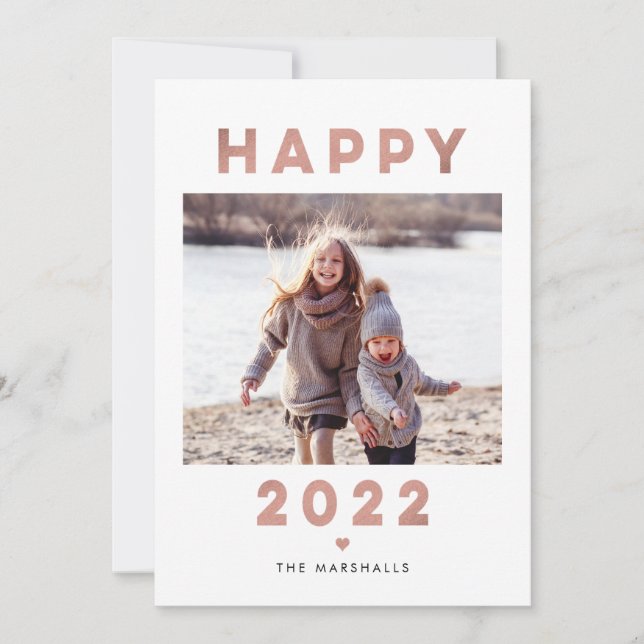 Lettres modernes Bonne année 2022 Carte photo (Devant)