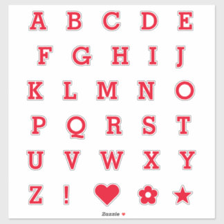 Lettres rouges modernes | Stickers Alphabet Monogr