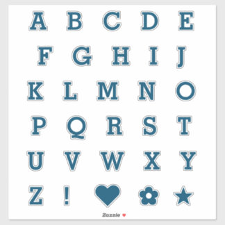 Lettres Turquoises modernes | Stickers Alphabet Mo