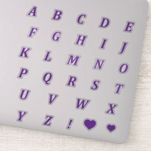 Lettres violettes modernes Stickers Alphabet Mon