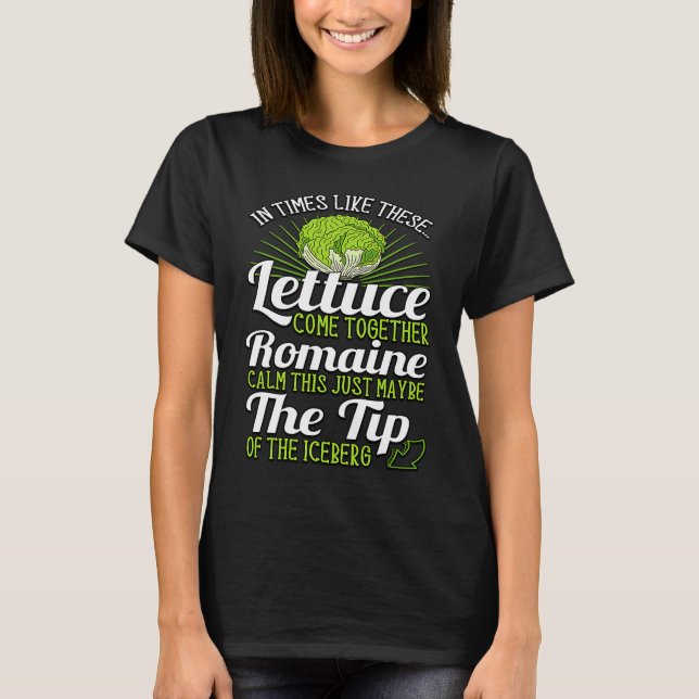 Letttuce Leaf Vegetable Vegetarian Vegan Romaine C T-Shirt (Front)