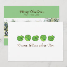 "Lettuce Adore Him" Flat Photo Christmas Card