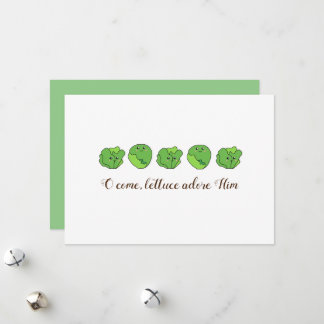 "Lettuce Adore Him" Personalized Christmas Card