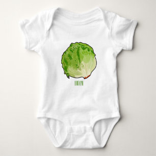 Lettuce cartoon illustration baby bodysuit