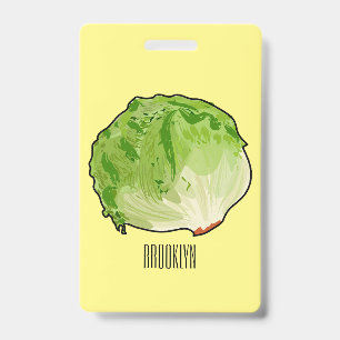 Lettuce cartoon illustration badge