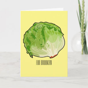 Lettuce cartoon illustration card