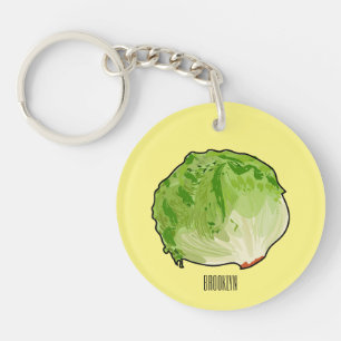 Lettuce cartoon illustration  keychain
