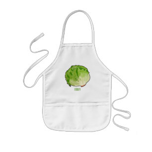 Lettuce cartoon illustration kids apron