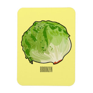 Lettuce cartoon illustration magnet