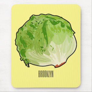 Lettuce cartoon illustration  mouse pad
