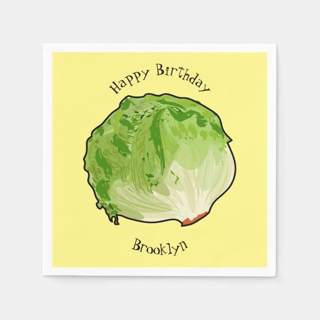 Lettuce cartoon illustration  napkin (Front)