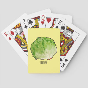 Lettuce cartoon illustration  playing cards