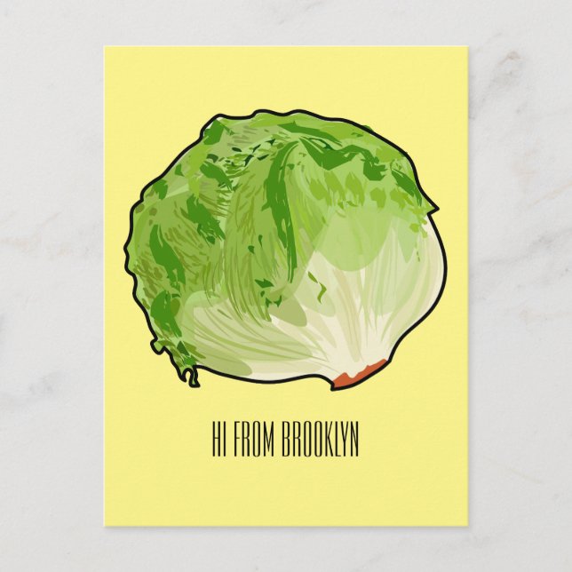 Lettuce cartoon illustration  postcard (Front)