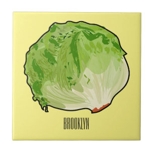 Lettuce cartoon illustration  tile