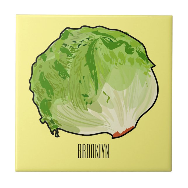 Lettuce cartoon illustration  tile (Front)