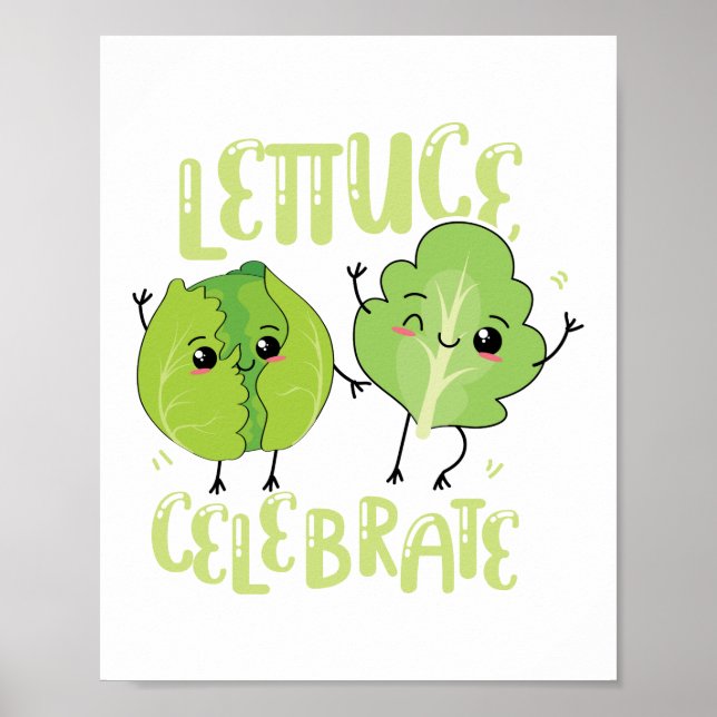 Lettuce Celebrate Herb Pun Poster (Front)