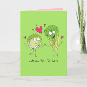 Lettuce Fall In Love - Valentine's Greeting Card