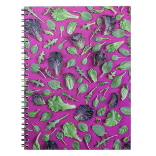 Lettuce Greens on Purple Notebook