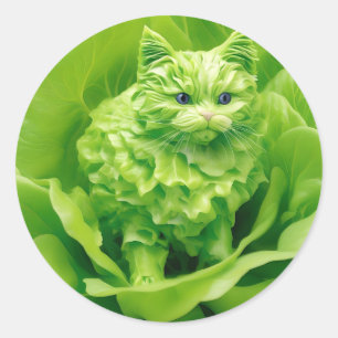 Lettuce meow classic round sticker