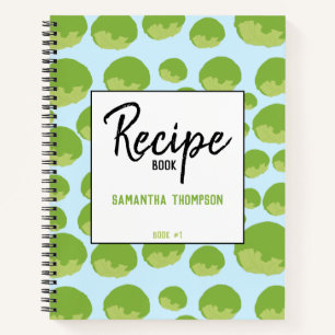 Lettuce Pattern Recipe Blank Cookbook Notebook