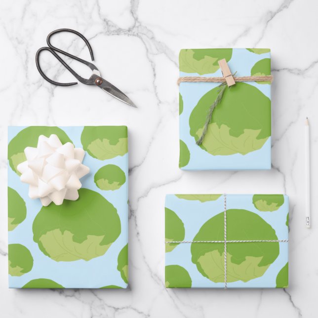 Lettuce Pattern Wrapping Paper Sheet (Front)