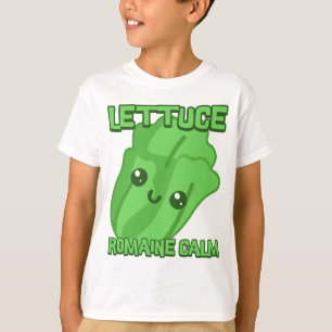 Lettuce Romaine Calm! Cute Vegetable Pun Cartoon T-Shirt