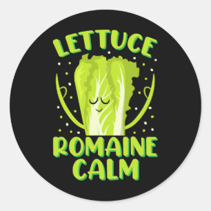 Lettuce Romaine Calm Mindfulness Vegan Yoga Lover Classic Round Sticker