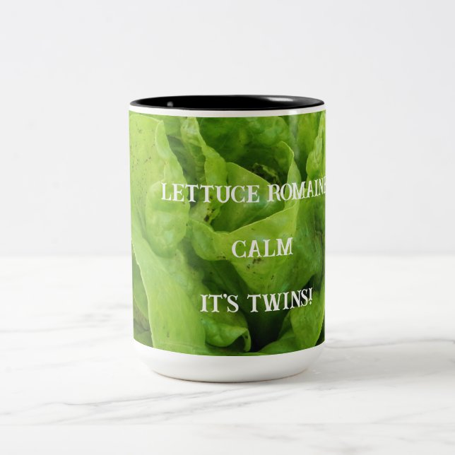 Lettuce Romaine Calm Two-Tone Coffee Mug (Center)