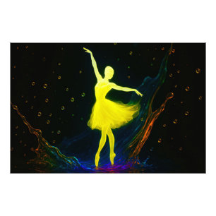 Leuchtende Ballerina in Farbiger Wassersymphonie Photo Print