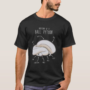 Leucistic Ball Python Anatomy White Snake Funny Cu T-Shirt