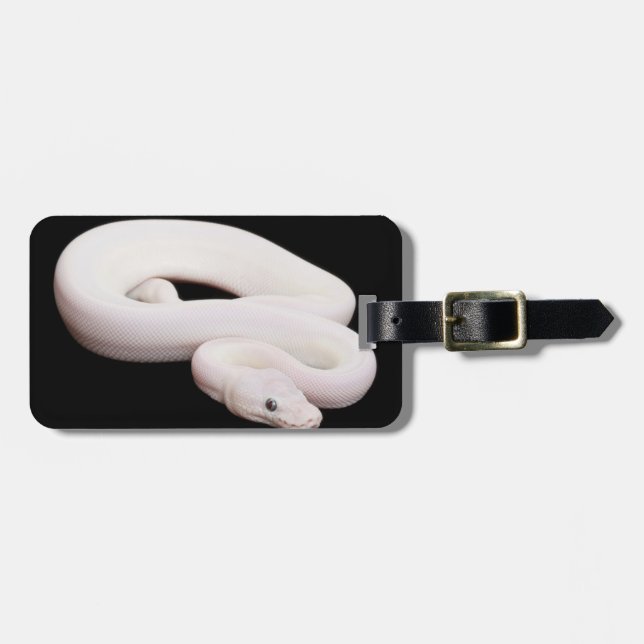 Leucistic Ball Python Luggage Tag (Front Horizontal)