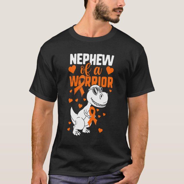 Leukaemia Aunt Uncle  Boys Nephew Of A Warrior Din T-Shirt (Front)
