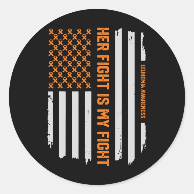 Leukaemia Awareness American Flag Tee Gift  Classic Round Sticker (Front)
