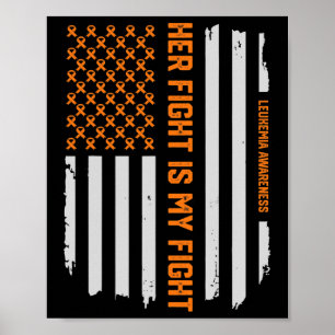 Leukaemia Awareness American Flag Tee Gift Poster