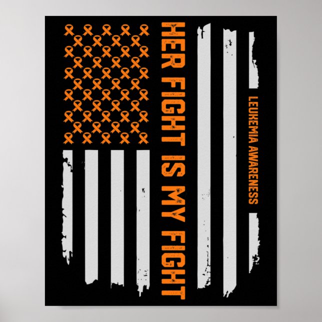 Leukaemia Awareness American Flag Tee Gift  Poster (Front)