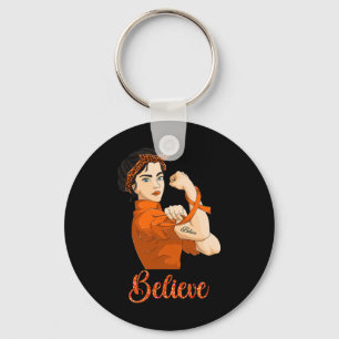 Leukaemia Awareness Believe Keychain
