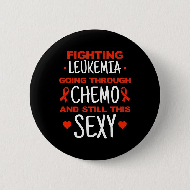 Leukaemia Awareness Cancer Warrior Fighting Leukem 2 Inch Round Button (Front)