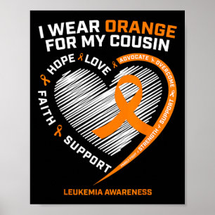 Leukaemia Awareness Cousin Gifts Men Kids Leukaemi Poster