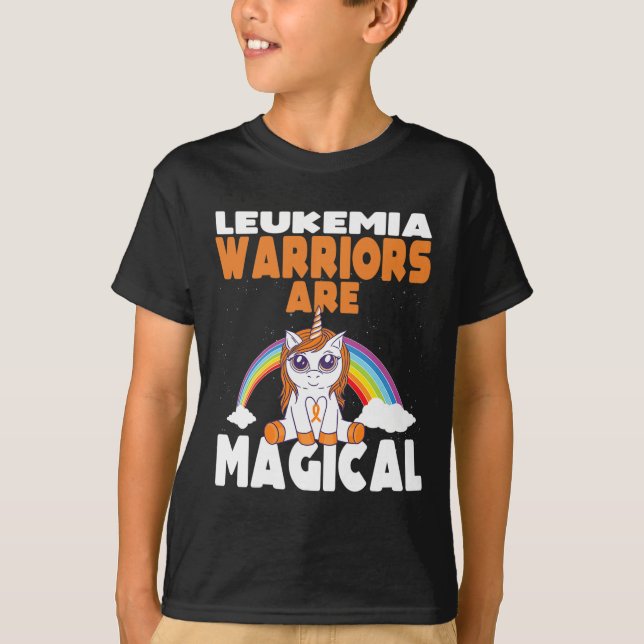 Leukaemia Awareness Cute Magical Unicorn Blood Can T-Shirt (Front)