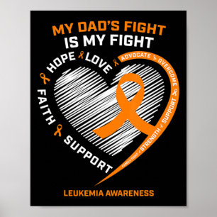 Leukaemia Awareness Dad Men Women Gifts Leukaemia Poster